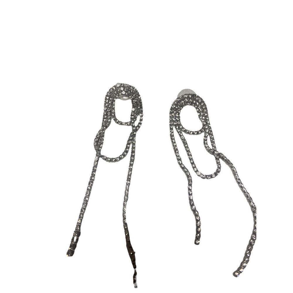 Amber Sceats Diamond Dangle Earring in Silver Defect - Picture 2 of 3